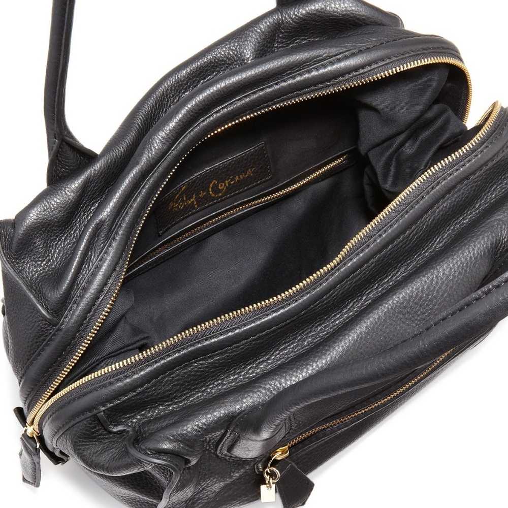 SOLD Foley + Corinna Black Leather Boxy Tote - Picture 1 of 6